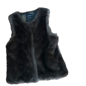 Faux Fur Brown Vintage style Vest Couture inspired Accent added Sz S